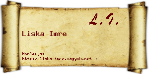 Liska Imre névjegykártya